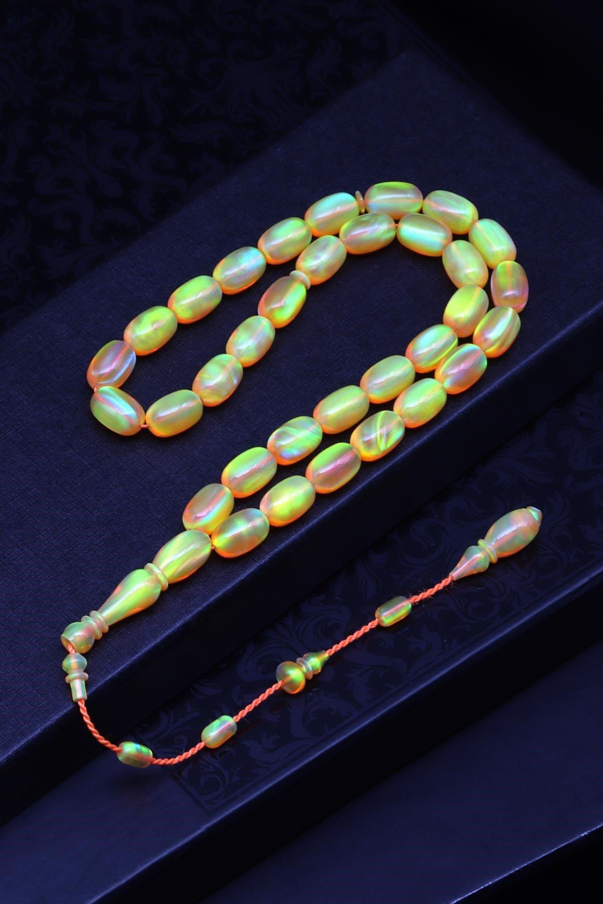 Usta İşçilikli Koleksiyonluk Opal Tesbih 7 x 11 mm Kapsül Kesim