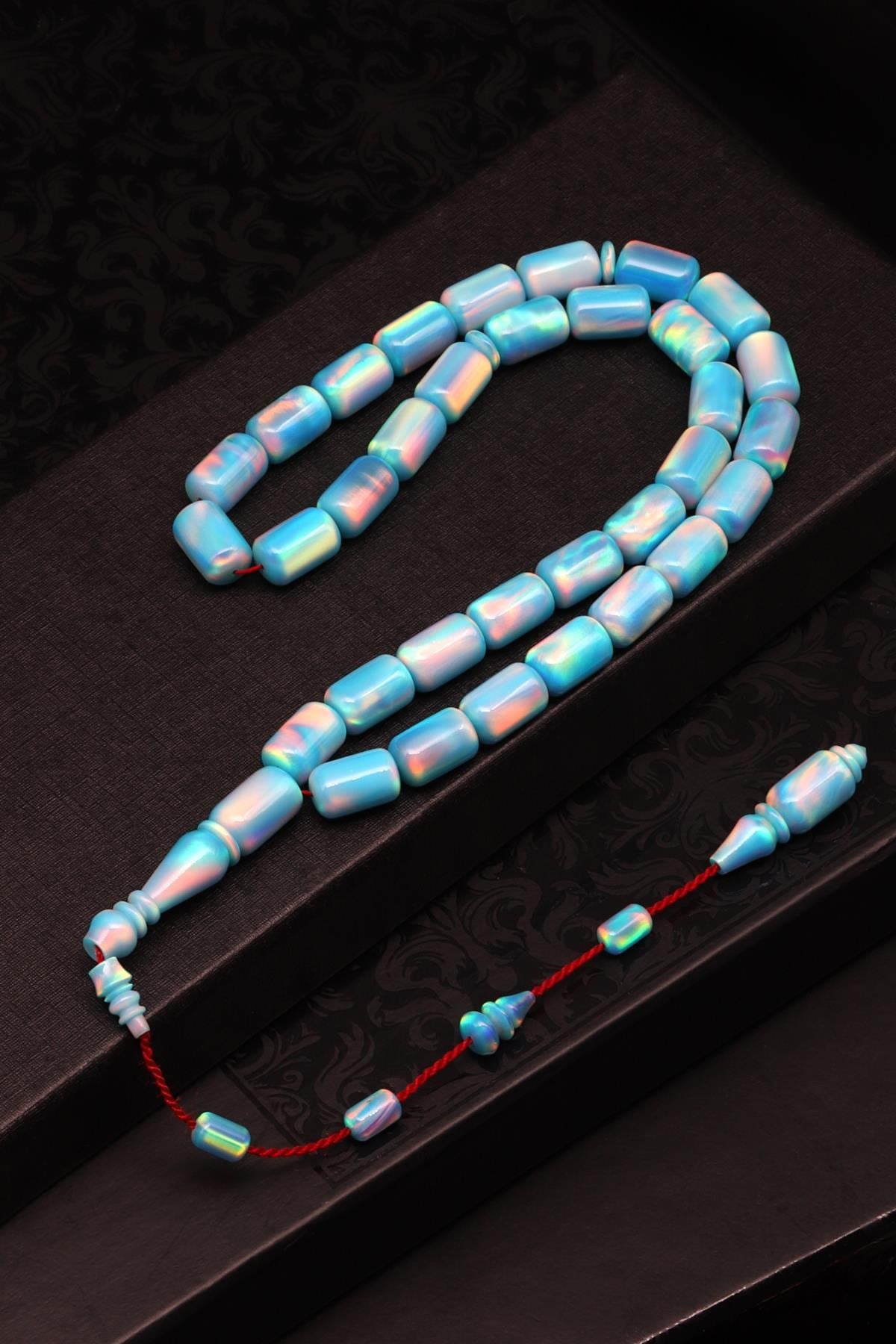 Usta İşçilikli Koleksiyonluk Opal Tesbih 7 x 11 mm Kapsül Kesim