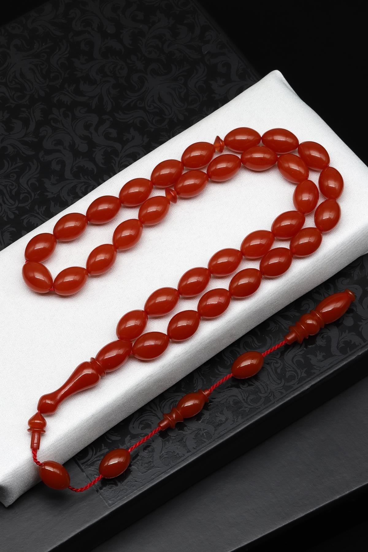 Usta İşçilikli Sıkma Tesbih 9 x 13 mm Arpa Kesi