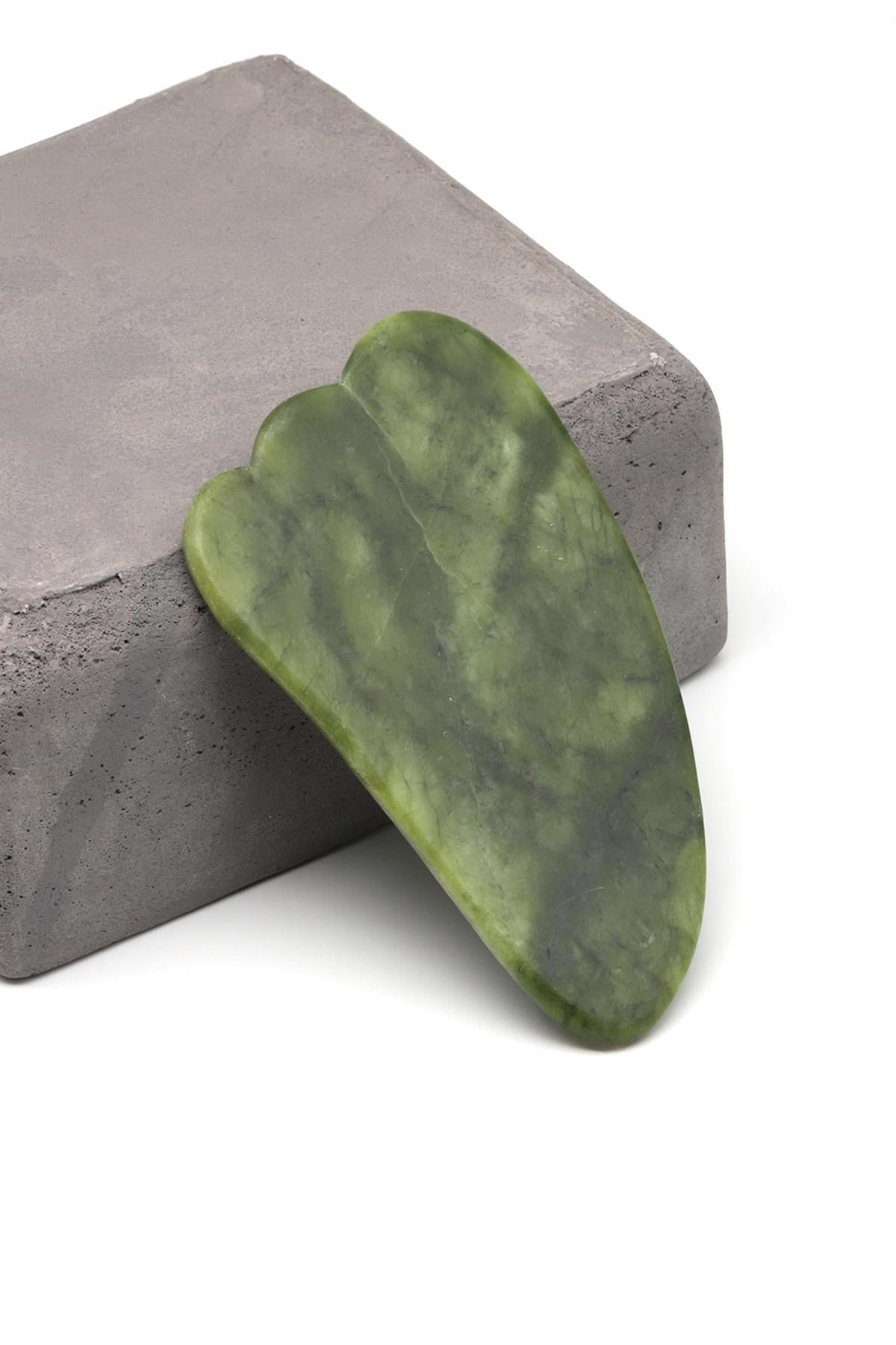 Yeşim Doğal Taş Gua Sha Yüz Masaj Taşı