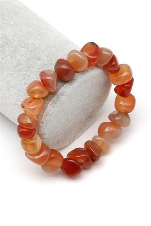 Akik Doğal Taş Bileklik 7 x 13 mm Özel Kesim - BLK-2357