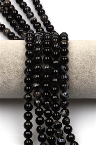 Akik Doğal Taş Dizi 8 mm Küre Kesim - DZ-1085