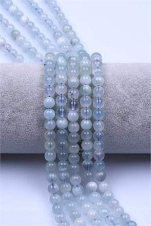 Akuamarin Doğal Taş Dizi 6 mm Küre Kesim - DZ-1477