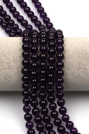 Ametist Doğal Taş Dizi 8 mm Küre Kesim - DZ-1025