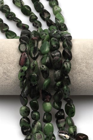 Anyolit Doğal Taş Dizi 10 x 13 mm Mercimek Kesim - DZ-1246