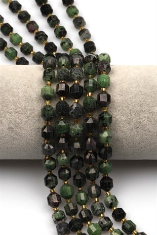 Anyolit Doğal Taş Dizi 7 x 8 mm Hexagonel Kesim - DZ-1179
