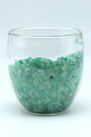 Aventurin Doğal Taşlı Çift Cidarlı Bardak 300 ml
