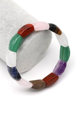 Çakra Doğal Taş Bileklik 10 x 17 mm Özel Kesim - BLK-2407