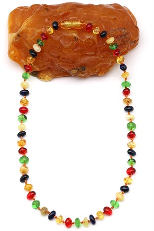 Damla Kehribar Bebek Diş Kolye - 32 cm - KHR-0335