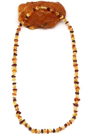 Damla Kehribar Kolye - 61 cm