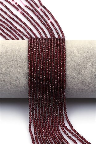 Garnet Doğal Taş Dizi 2 mm Fasetli Küre Kesim - DZ-1587