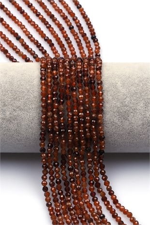 Garnet Doğal Taş Dizi 3 mm Fasetli Küre Kesim - DZ-1554
