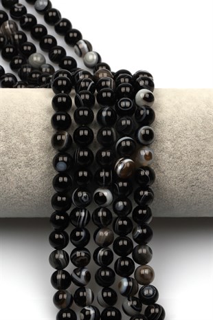 Göz Akik Doğal Taş Dizi 8 mm Küre Kesim - DZ-0943