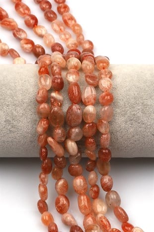 Güneş Taşı Doğal Taş Dizi 10 x 13 mm Mercimek Kesim - DZ-1243