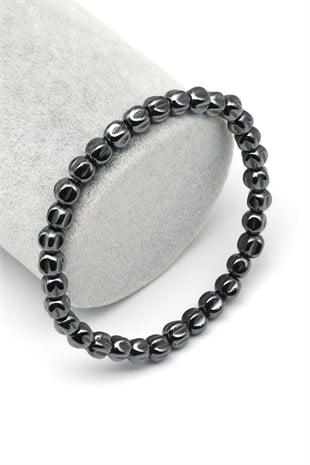 Hematit Doğal Taş Bileklik 5 mm Özel Kesim - BLK-2485