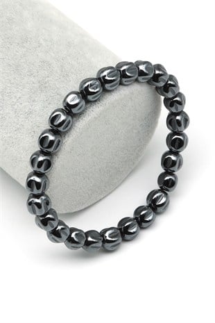 Hematit Doğal Taş Bileklik 7 mm Özel Kesim - BLK-2478