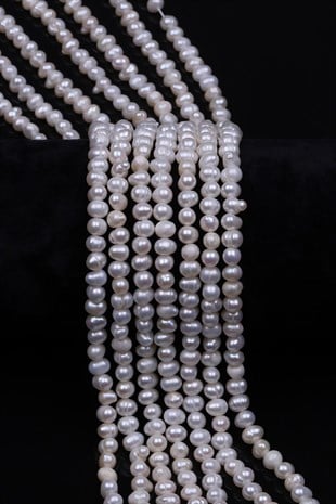 İnci Doğal Taş Dizi 4,5 x 5 mm Özel Kesim - DZ-1391