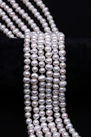 İnci Doğal Taş Dizi 6 x 7 mm Özel Kesim - DZ-1389