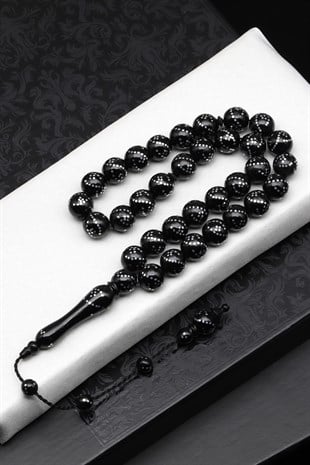 İşlemeli Kuka Ağacı Tesbih 10 mm Küre Kesim - T-1862