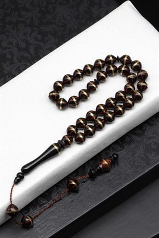 İşlemeli Kuka Ağacı Tesbih 7 x 8 mm Özel Kesim - T-1864