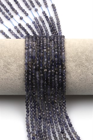 İyolit Doğal Taş Dizi 3 mm Fasetli Küre Kesim - DZ-1294