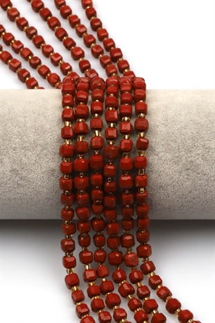 Jasper Doğal Taş Dizi 4 x 5 mm Küp Kesim - DZ-1213