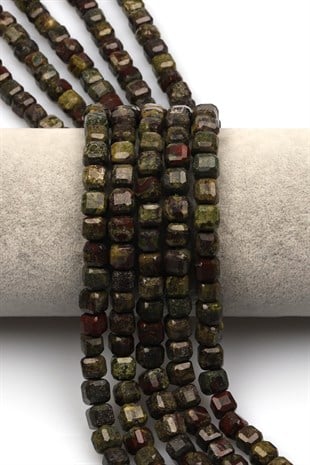 Kanbaba Jasper Doğal Taş Dizi 6 mm Küp Kesim - DZ-1166