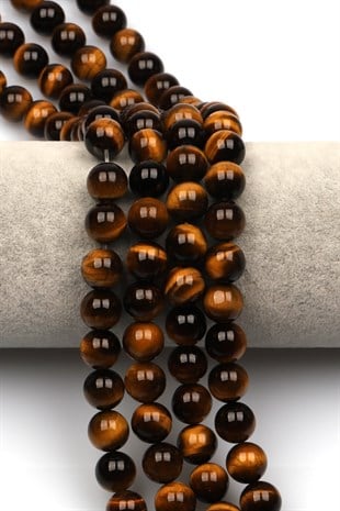 Kaplan Gözü (AA Kalite) Doğal Taş Dizi 10 mm Küre Kesim - DZ-0977