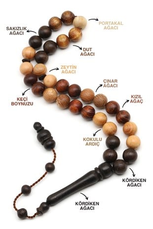 Karma Ağaç Tesbih 10 mm Küre Kesim - T-1823