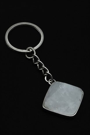 Kristal Kuvars Doğal Taş Anahtarlık - ANH-0169