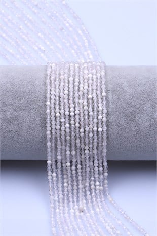 Kristal Kuvars Doğal Taş Dizi 2 mm Fasetli Küre Kesim - DZ-1570