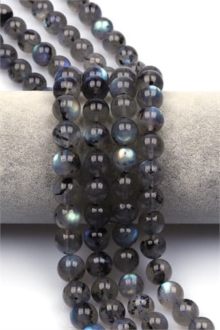Labradorit (AA Kalite) Doğal Taş Dizi 10 mm Küre Kesim - DZ-1459