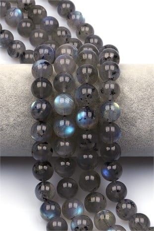 Labradorit (AA Kalite) Doğal Taş Dizi 12 mm Küre Kesim - DZ-1469