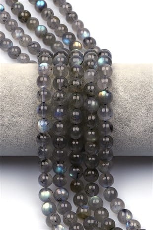 Labradorit (AA Kalite) Doğal Taş Dizi 8 mm Küre Kesim - DZ-1450