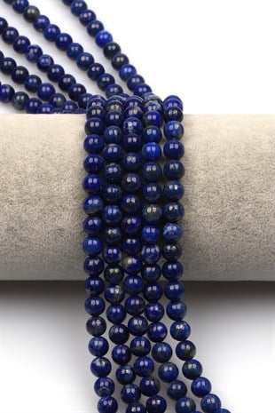 Lapis Lazuli (AA Kalite) Doğal Taş Dizi 6 mm Küre Kesim - DZ-1109