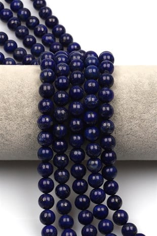 Lapis Lazuli (AA Kalite) Doğal Taş Dizi 8 mm Küre Kesim - DZ-1084