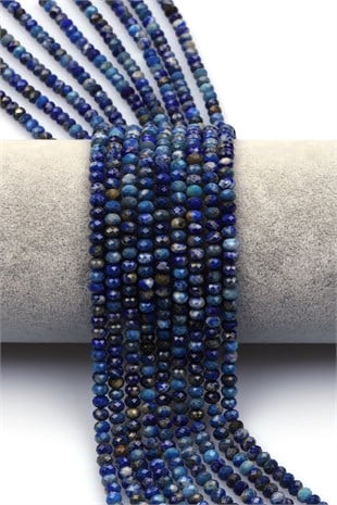 Lapis Lazuli Doğal Taş Dizi 2 x 4 mm Rondel Kesim - DZ-1506