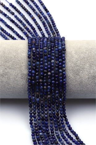 Lapis Lazuli Doğal Taş Dizi 3 mm Fasetli Küre Kesim - DZ-1558