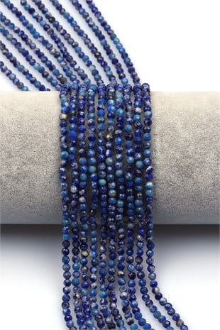 Lapis Lazuli Doğal Taş Dizi 3 mm Fasetli Küre Kesim - DZ-1555