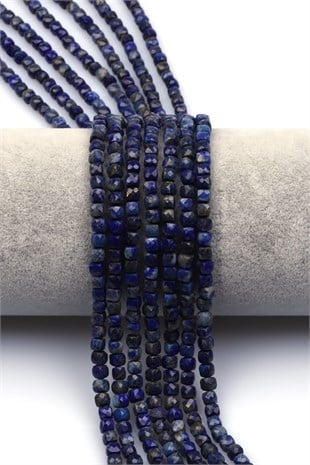 Lapis Lazuli Doğal Taş Dizi 4 mm Küp Kesim - DZ-1488