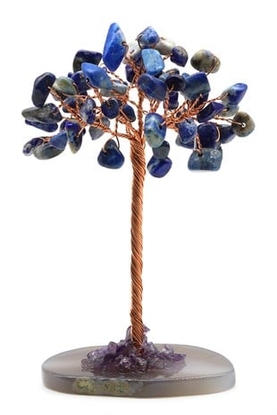 Lapis Lazuli Doğal Taş Tel Sarmalı Ağaç - DT-3331