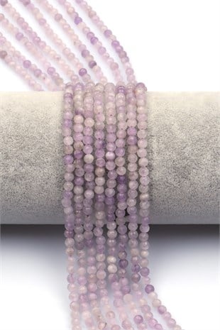 Lavander Ametist Doğal Taş Dizi 3 mm Fasetli Küre Kesim - DZ-1534