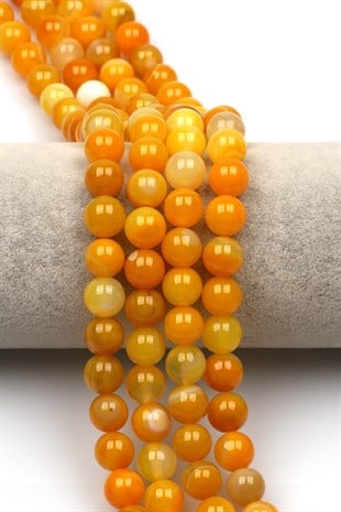 Madagaskar Akik Doğal Taş Dizi 10 mm Küre Kesim - DZ-0944