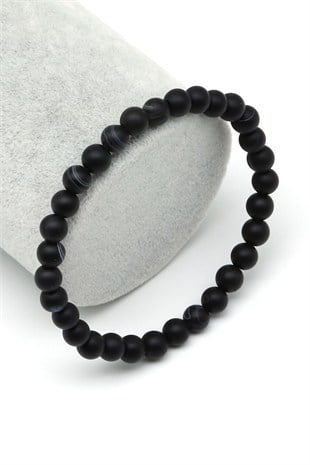 Mat Akik Doğal Taş Bileklik 6 mm Küre Kesim - BLK-2507