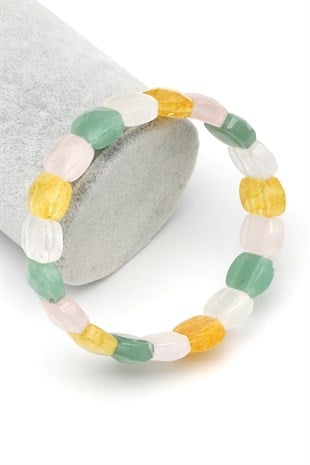 Mix Kuvars Doğal Taş Bileklik 11 x 15 mm Özel Kesim - BLK-2414