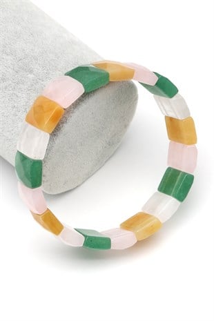 Mix Kuvars Doğal Taş Bileklik 11 x 15 mm Özel Kesim - BLK-2406