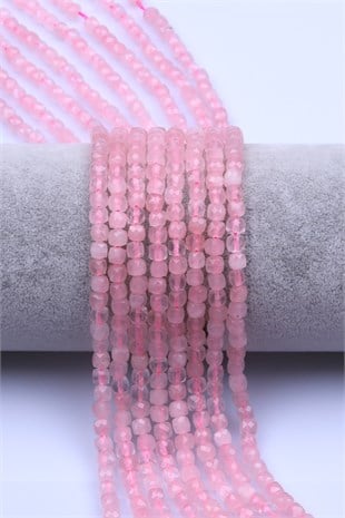 Pembe Kuvars Doğal Taş Dizi 4 mm Küp Kesim - DZ-1516