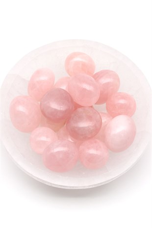 Pembe Kuvars Doğal Taş Tamburlanmış Parça - Tımbıl