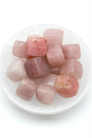 Pembe Kuvars Doğal Taş Tamburlanmış Parça - Tımbıl - TMB-0204