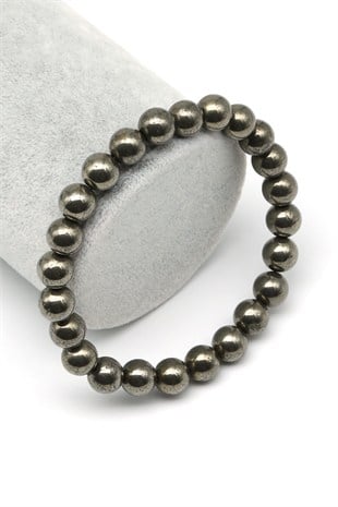 Pirit Doğal Taş Bileklik 8 mm Küre Kesim - BLK-2514